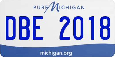 MI license plate DBE2018