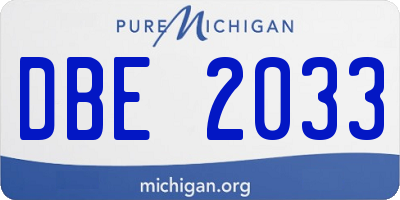 MI license plate DBE2033