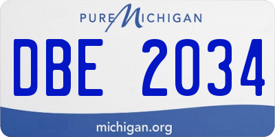 MI license plate DBE2034