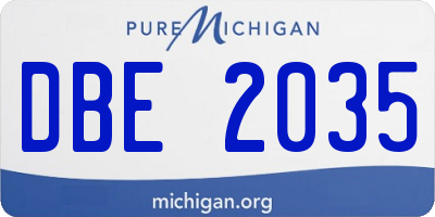 MI license plate DBE2035