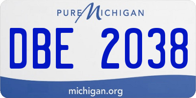 MI license plate DBE2038