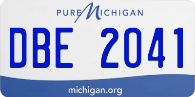 MI license plate DBE2041
