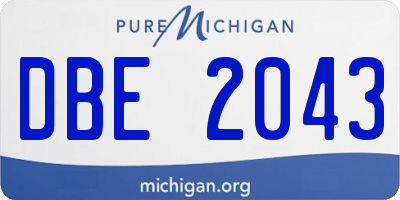 MI license plate DBE2043