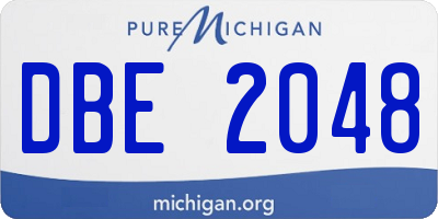 MI license plate DBE2048