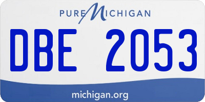 MI license plate DBE2053