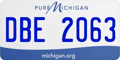 MI license plate DBE2063