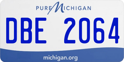 MI license plate DBE2064