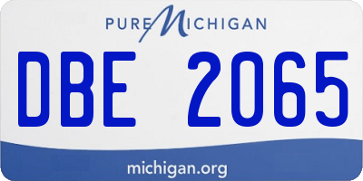 MI license plate DBE2065