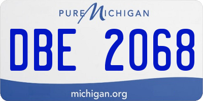 MI license plate DBE2068