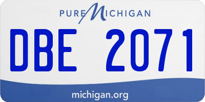 MI license plate DBE2071