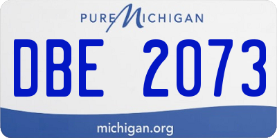 MI license plate DBE2073