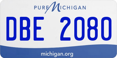 MI license plate DBE2080