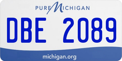 MI license plate DBE2089