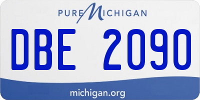 MI license plate DBE2090