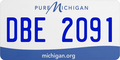 MI license plate DBE2091