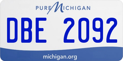 MI license plate DBE2092