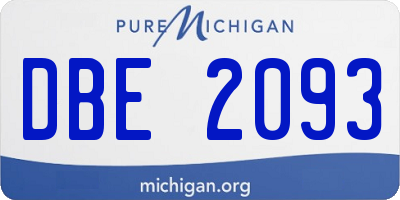 MI license plate DBE2093