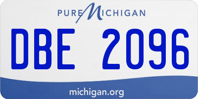 MI license plate DBE2096
