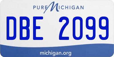 MI license plate DBE2099