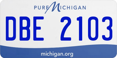 MI license plate DBE2103