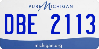 MI license plate DBE2113