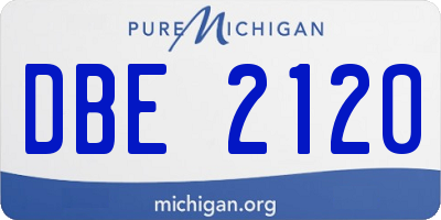 MI license plate DBE2120