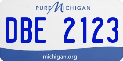 MI license plate DBE2123