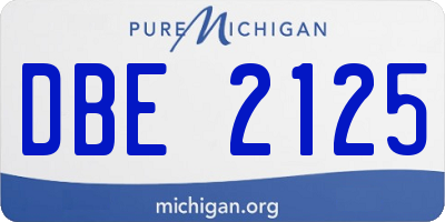 MI license plate DBE2125