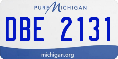 MI license plate DBE2131