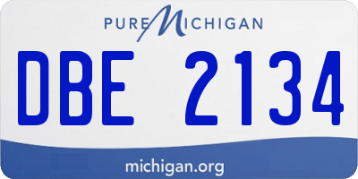 MI license plate DBE2134