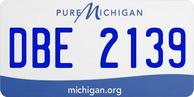 MI license plate DBE2139