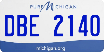 MI license plate DBE2140