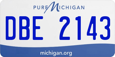 MI license plate DBE2143