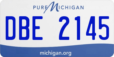 MI license plate DBE2145