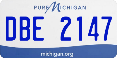 MI license plate DBE2147