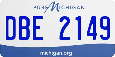 MI license plate DBE2149