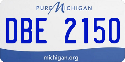 MI license plate DBE2150