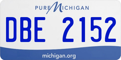 MI license plate DBE2152