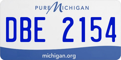 MI license plate DBE2154