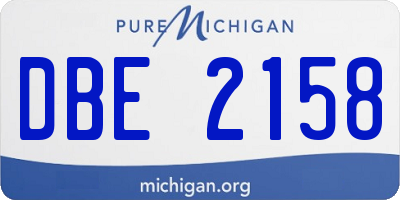 MI license plate DBE2158