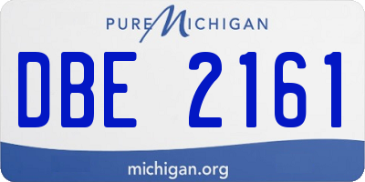 MI license plate DBE2161