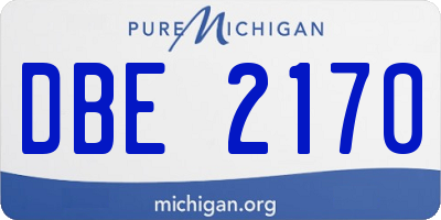 MI license plate DBE2170