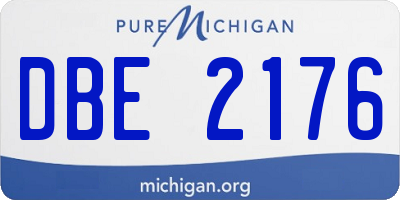 MI license plate DBE2176