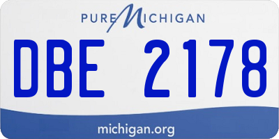 MI license plate DBE2178
