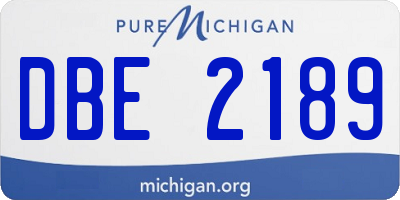 MI license plate DBE2189