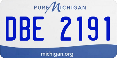 MI license plate DBE2191