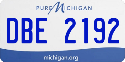 MI license plate DBE2192