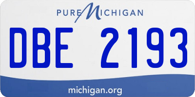 MI license plate DBE2193