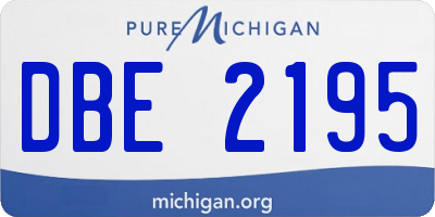 MI license plate DBE2195