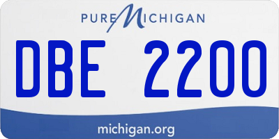 MI license plate DBE2200